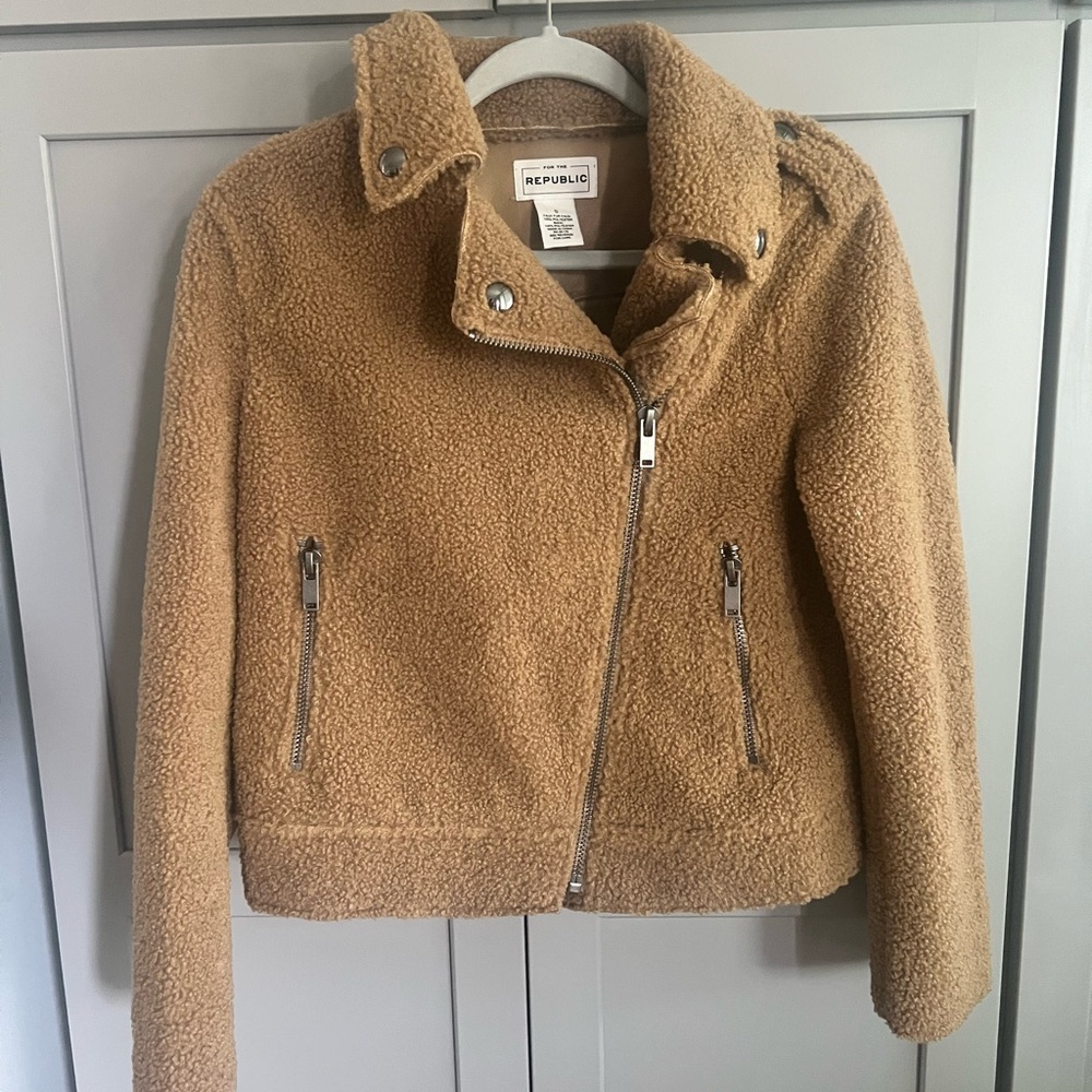 For The Republic Camel Teddy Jacket